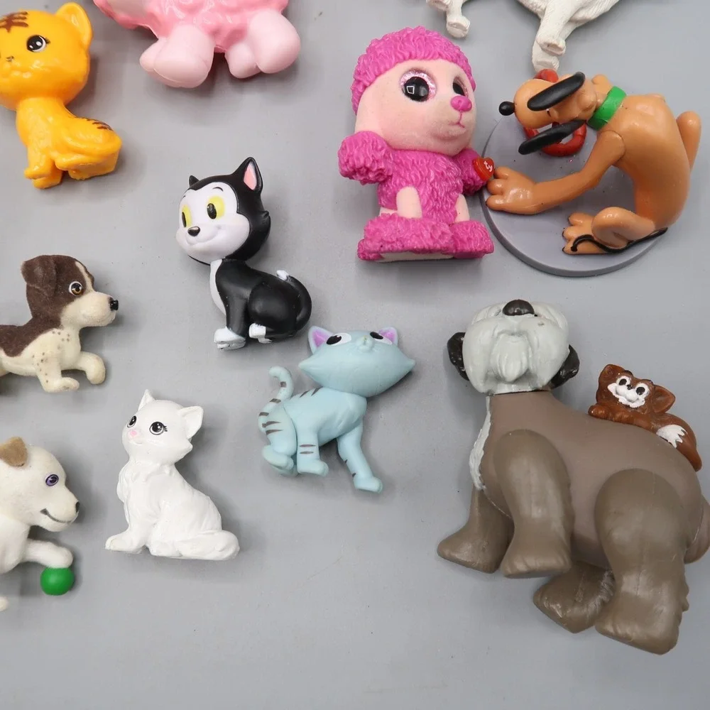 Cat and Puppy Dogs Figure Lot Mini Puppies Kittens Cartoon Toy